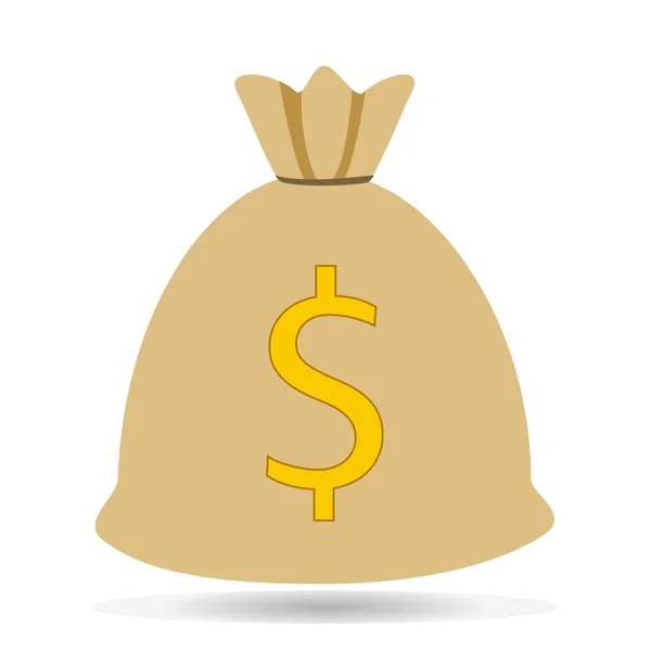 Bolsa de dinero moneda Dólar icono vector ilustración . — Vector de stock