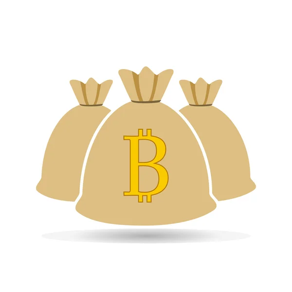 Bolso de dinero moneda Bitcoin icono vector ilustración . — Vector de stock