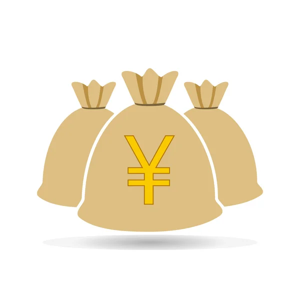 Pengar väska valuta Yen ikonen vektorillustration. — Stock vektor