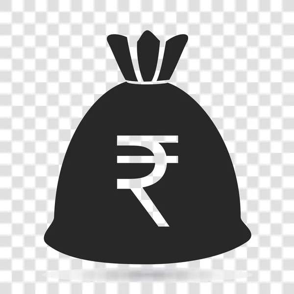 Dinero bolsa moneda rupia icono vector ilustración sobre fondo transparente . — Vector de stock