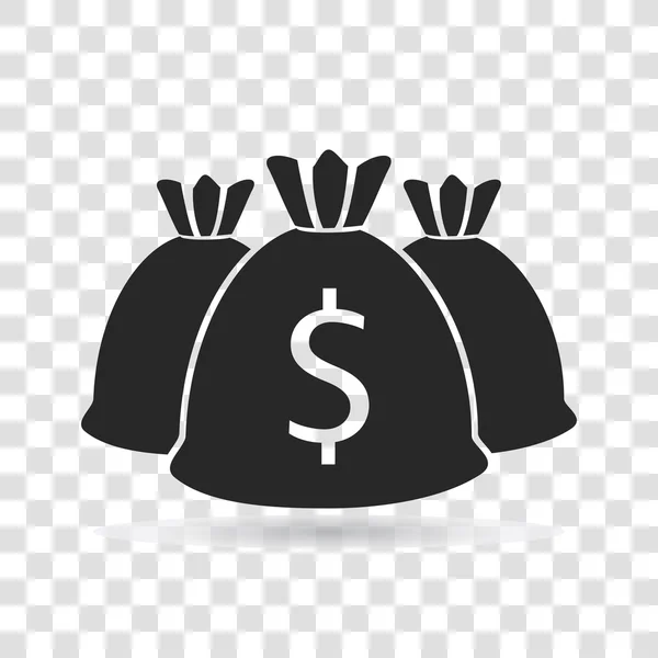 Para çanta para birimi dolar simge vektör çizim şeffaf arka plan üzerinde.
