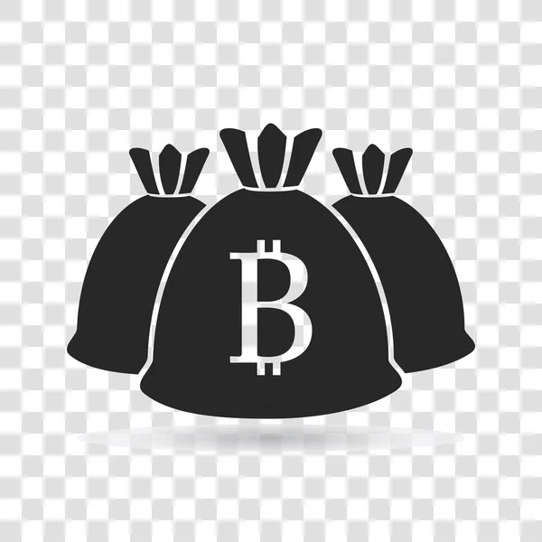 Moneda de bolsa de dinero Icono de Bitcoin ilustración sobre fondo transparente . — Vector de stock