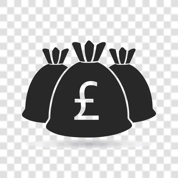 Money Bag valuta Illustrazione vettoriale icona libbra su sfondo trasparente . — Vettoriale Stock