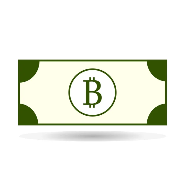 Pénz valuta ikonra. Bill Bitcoin jel vektor illusztráció. — Stock Vector