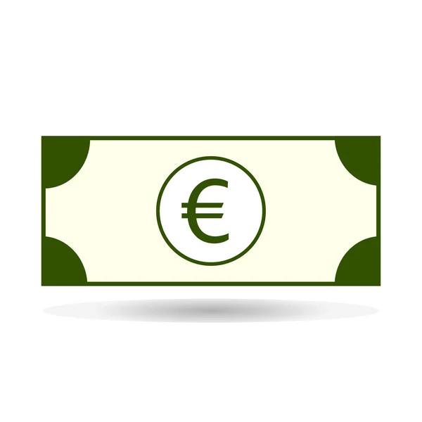 Ícone de moeda de dinheiro. Bill com ilustração do vetor do sinal do euro . — Vetor de Stock