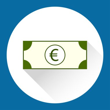 Para para birimi simgesi. Bill Euro işareti vektör çizim ile.