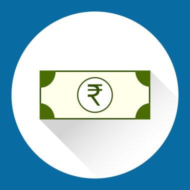 Para para birimi simgesi. Bill Rupisi işareti vektör çizim ile.