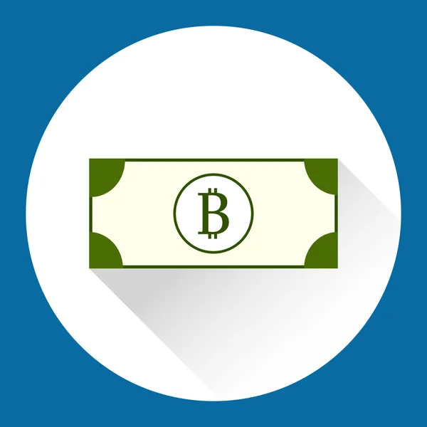 Money currency icon. Bill with Bitcoin sign vector illustration. — Stock Vector