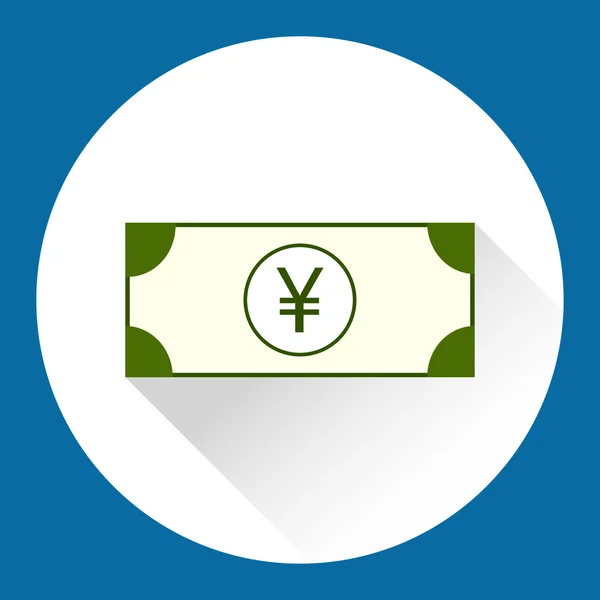 Geld-Währung-Symbol. Schein mit Yen-Zeichenvektor-Illustration. — Stockvektor