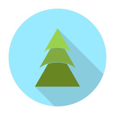 Noel ağacı uzun gölge simgesi. Köknar vektör çizim.