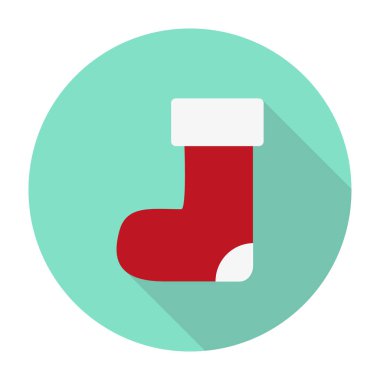 Noel Çorabı Düz Simgesi.