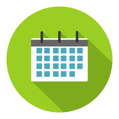 Takvim uzun gölge düz simgesini.