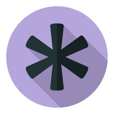 Yıldız işareti dipnot işareti uzun gölge düz simgesi.