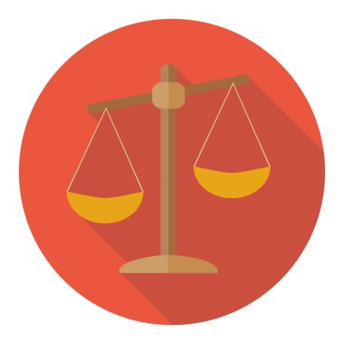 Ölçekler uzun gölge düz simge vektör çizim.