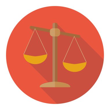 Ölçekler uzun gölge düz simge vektör çizim.