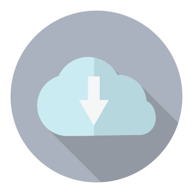 Download uzun gölge düz simge vektör çizim bulut.