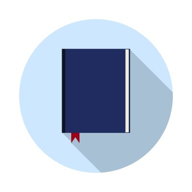 Kitap, defter uzun gölge düz simgesi.
