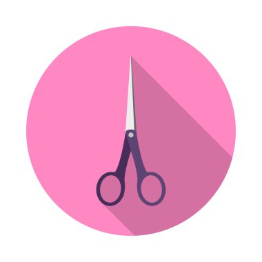 Makas uzun gölge düz simgesi.