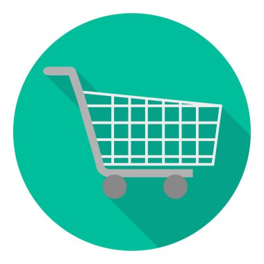 Alışveriş Arabası Uzun Gölge Simgesi.