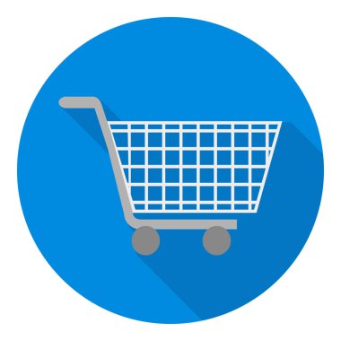 Alışveriş Arabası Uzun Gölge Simgesi.