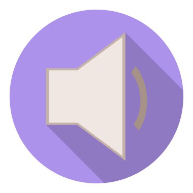 Ses hoparlör ses uzun gölge düz simgesi.