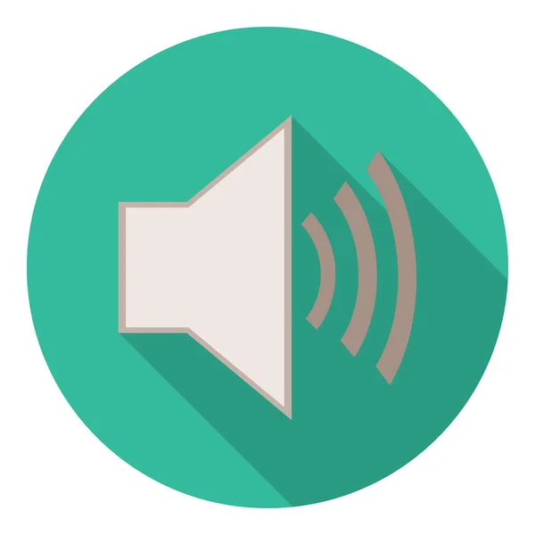Haut-parleur audio Volume ombre longue icône plate . — Image vectorielle