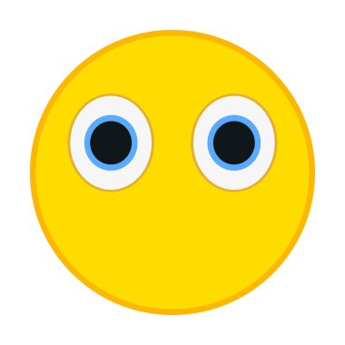 Tarafsız güçlü duygu. Kayıtsız emoji vektör çizim.