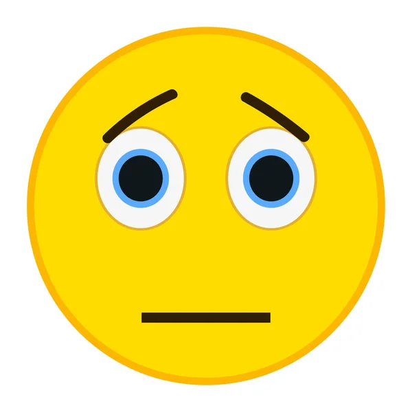 Emoticon triste in stile trandy piatto. Illustrazione addolorata del vettore emoji . — Vettoriale Stock