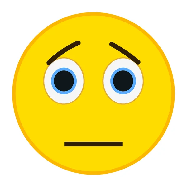 Trandy düz stil üzgün ifade. Kederli emoji vektör çizim.