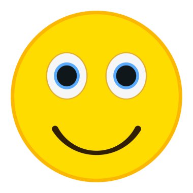 Gülümseyen ifade trendy düz stil mutlu gözlü. Mutlu emoji vektör çizim.