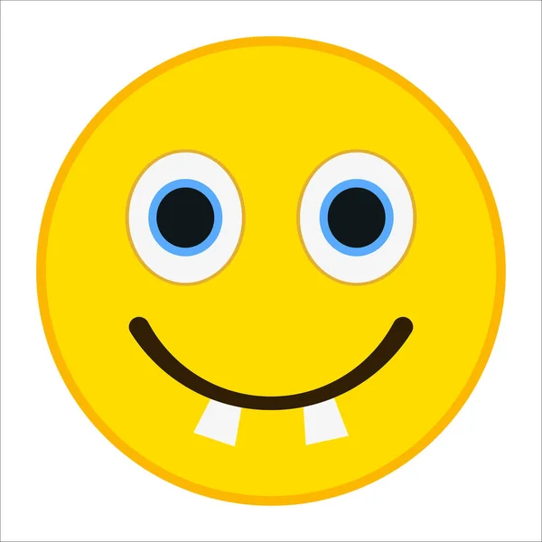 Smiling emoticon with big teeth in trandy flat style. Happy emoji vector illustration. — Stock Vector