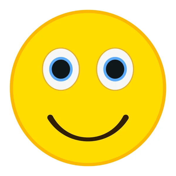Emoticono sonriente con ojos felices en estilo plano de moda. Ilustración feliz vector emoji . — Archivo Imágenes Vectoriales