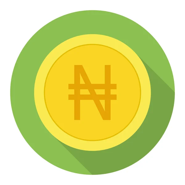 Het pictogram van de valuta van het geld. Munt met Naira teken vectorillustratie. — Stockvector