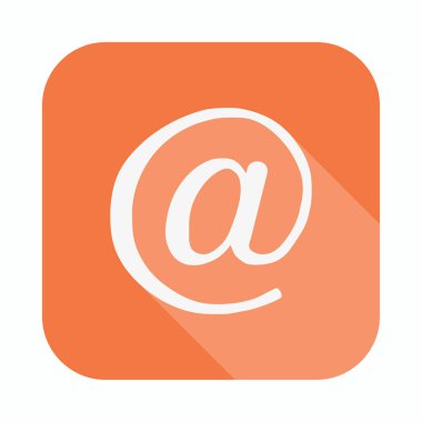 Posta uzun gölge düz simge vektör çizim başvurun.