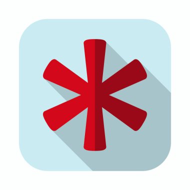 Yıldız işareti dipnot işareti uzun gölge düz simgesi.