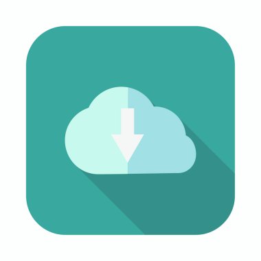 Download uzun gölge düz simge vektör çizim bulut.