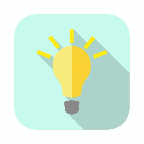 Light Bulb vektor flat ikonen. Idén tecken, lösning, tänkande koncept. Belysning elektrisk lampa. El, glans. — Stock vektor