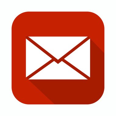 Zarf, posta uzun gölge düz simge vektör çizim.