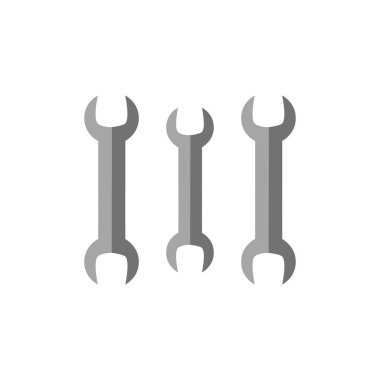 Trendy düz stilde Wrench kutsal kişilerin resmi.