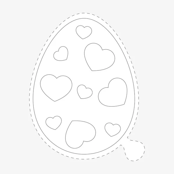 Libro para colorear Pegatina de huevo de Pascua en estilo plano de moda . — Vector de stock