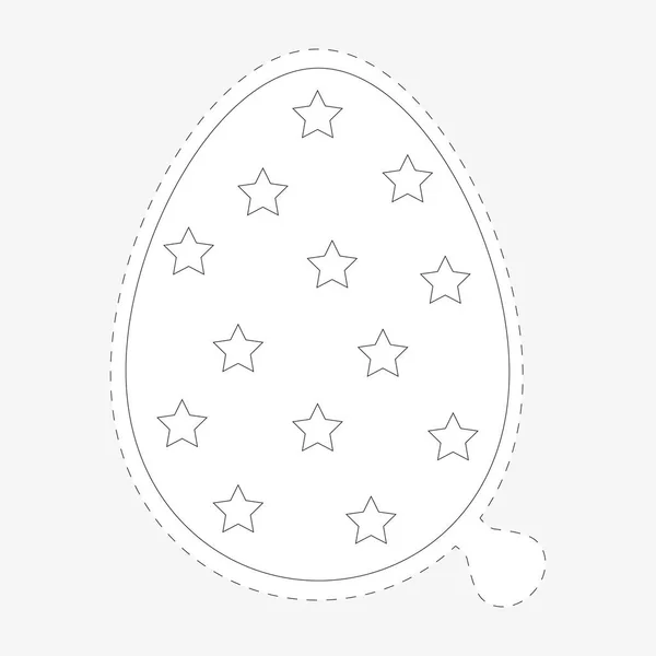 Libro para colorear Pegatina de huevo de Pascua en estilo plano de moda . — Vector de stock