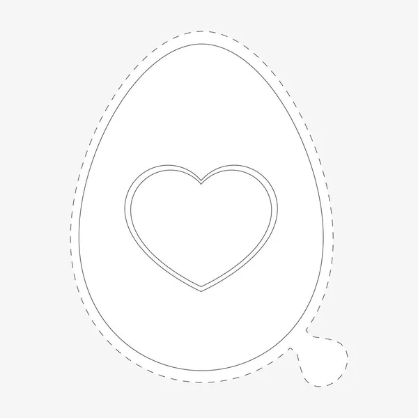 Coloring Book Easter egg sticker in trendy flat style. — Stock Vector