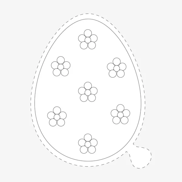 トレンディなフラット スタイルのぬりえの本イースター卵ステッカー. — ストックベクタ
