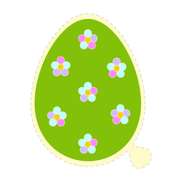 Ícone de adesivo de ovo de Páscoa em estilo plano na moda . —  Vetores de Stock