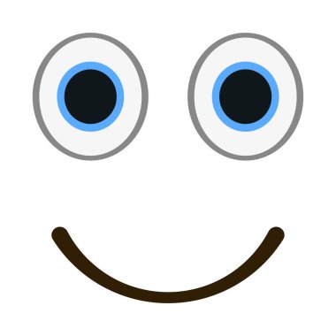Gülümseyen ifade trendy düz stil mutlu gözlü. Mutlu emoji vektör çizim.