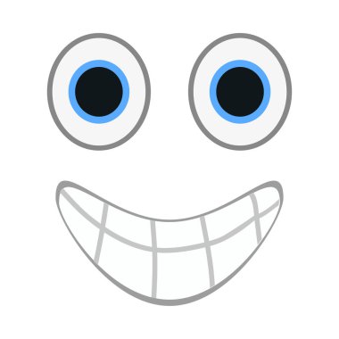 Gülümseyen ifade trendy düz stil mutlu gözlü. Mutlu emoji vektör çizim.