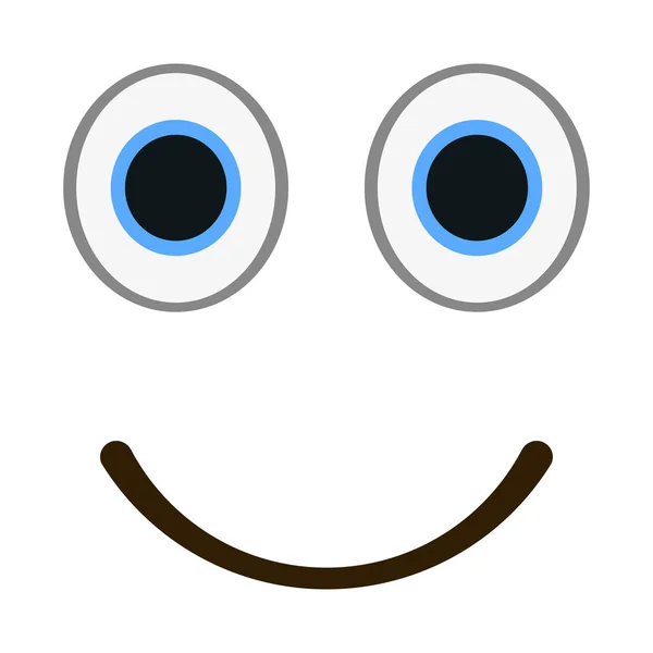 Emoticon sorridente com olhos felizes em estilo moderno plana. Feliz ilustração do vetor emoji . —  Vetores de Stock