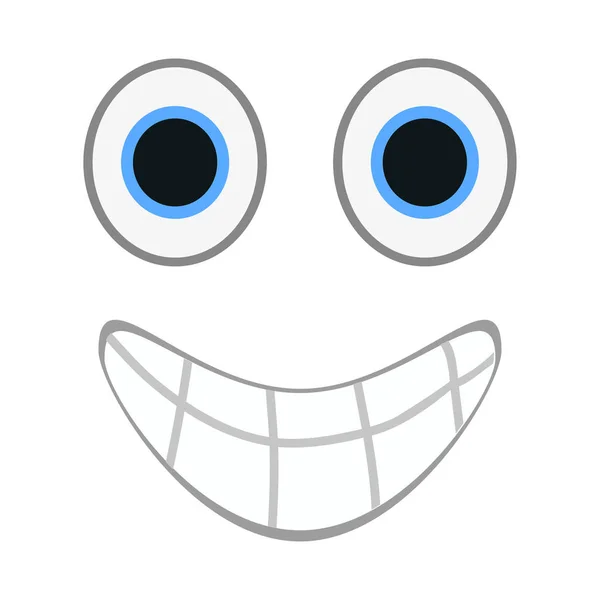 Mosolygó hangulatjel divatos lapos stílusú boldog szemmel. Boldog emoji vektoros illusztráció. — Stock Vector