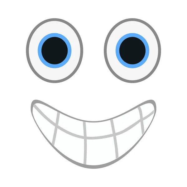 Emoticono sonriente con ojos felices en estilo plano de moda. Ilustración feliz vector emoji . — Archivo Imágenes Vectoriales