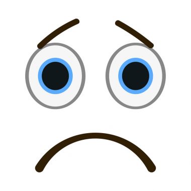 Üzgün surat. Kederli emoji vektör çizim.